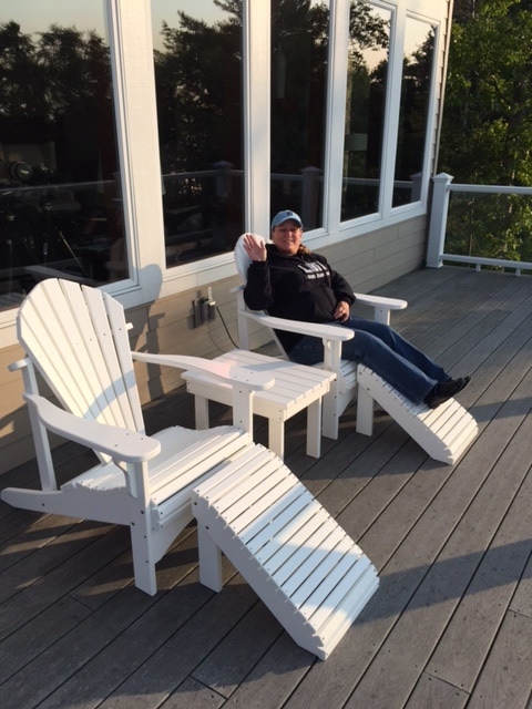 Polywood adirondack chair footrest deals